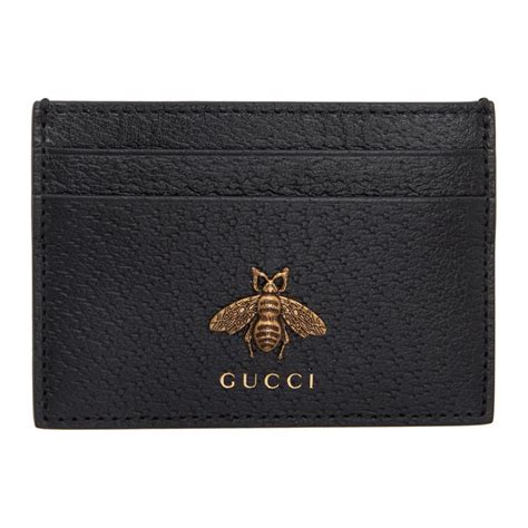 gucci bee fake cardholder|gucci black leather card holder.